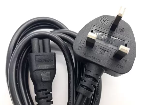 Power Cord 3Pin UK to C5 (Notebook) 1.8Meter 0.75mm2 with Safety Approved Mark